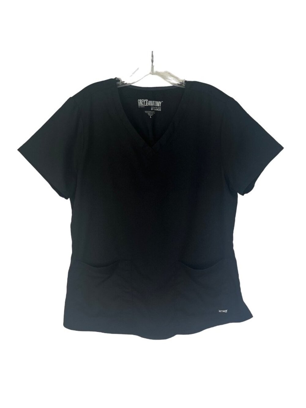 Greys Anatomy Barco Scrub Top Shirt Large Black Medical Hospital Nurse